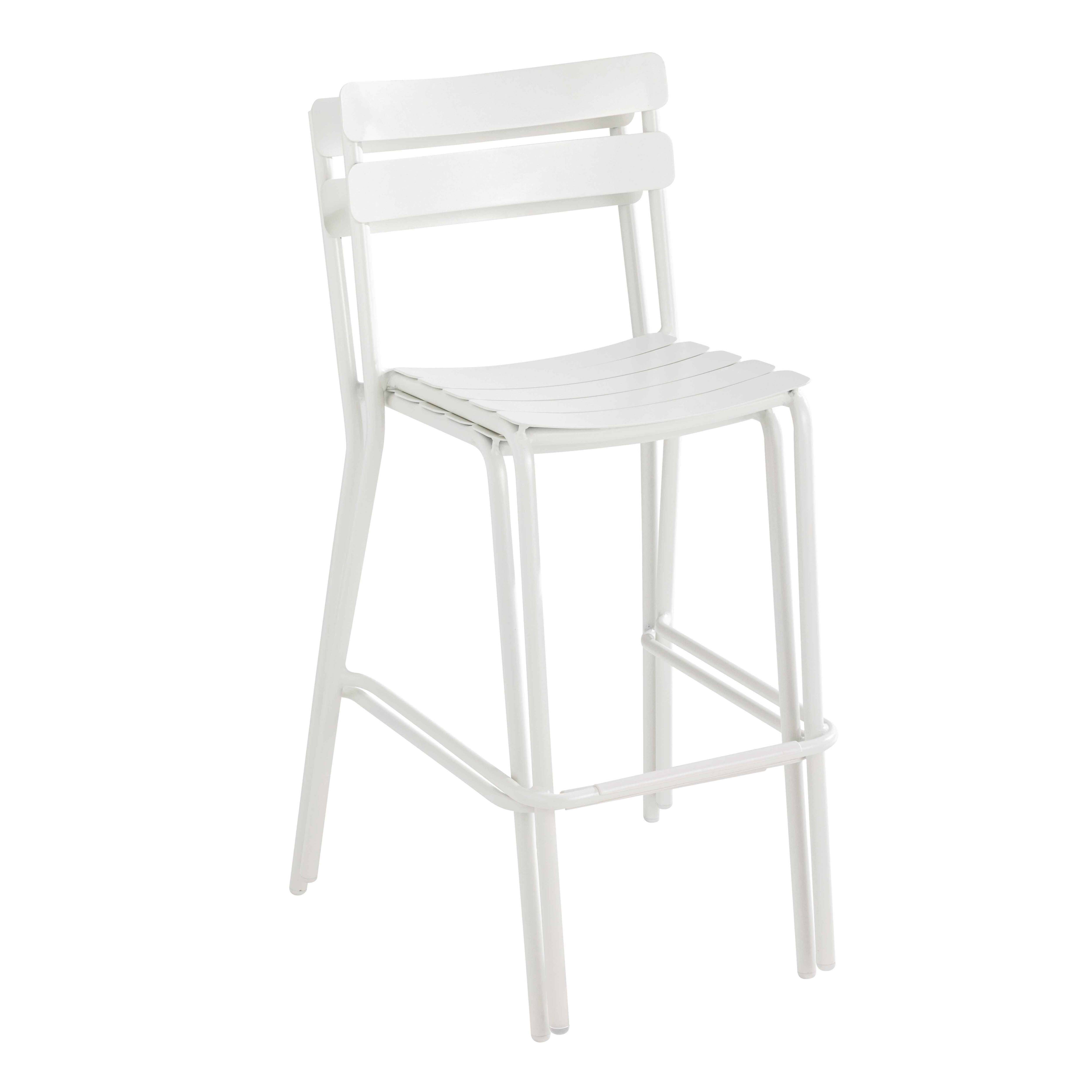Oviala - Ensemble table haute de terrasse et 2 chaises en aluminium blanc Almada - Oviala - Imagen 6