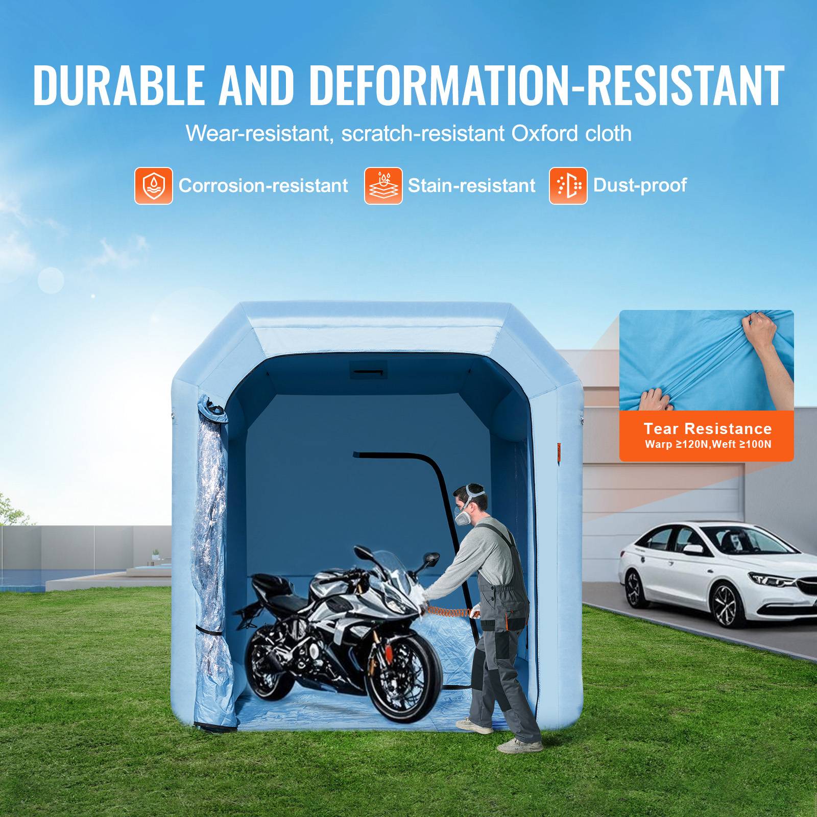 Vevor - VEVOR Cabine peinture gonflable 3x2.5x2.5m, souffleur 550W avec filtration, station atelier. - Image 4