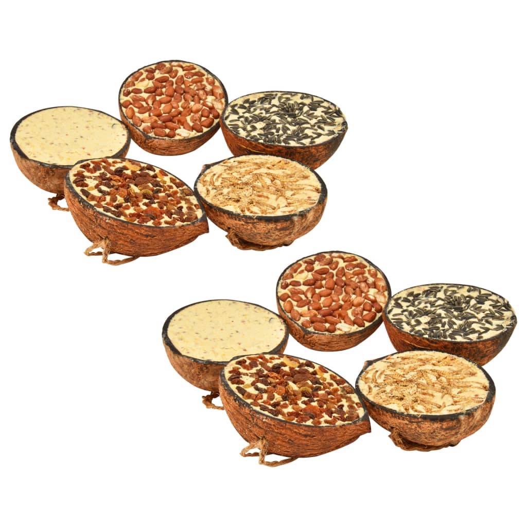 Vidaxl - Moitiés de noix de coco de nourriture d'oiseaux 10 pcs 290 g vidaXL 170901 - Image 1