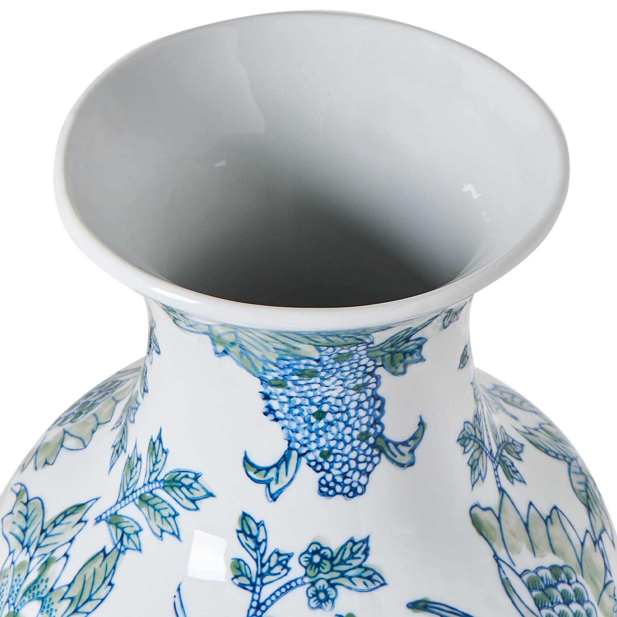 Beliani - Vase à fleurs Porcelaine Blanc/bleu LLANES - 16x16x36- Beliani - Image 4