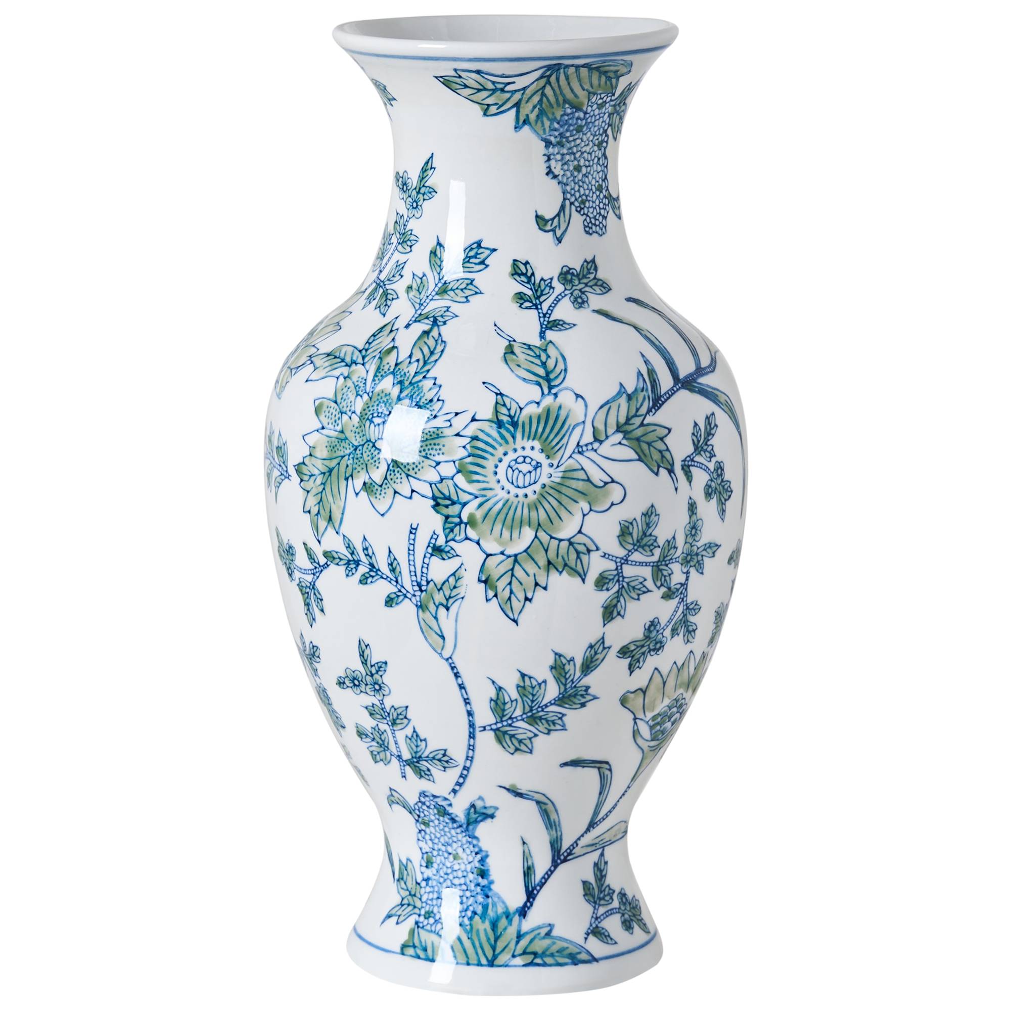 Beliani - Vase à fleurs Porcelaine Blanc/bleu LLANES - 16x16x36- Beliani - Image 2