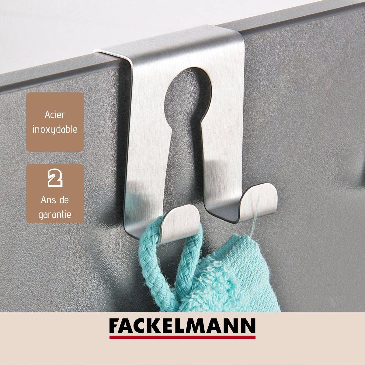 Crochet de porte en acier inoxydable Fackelmann Tecno - Image 4