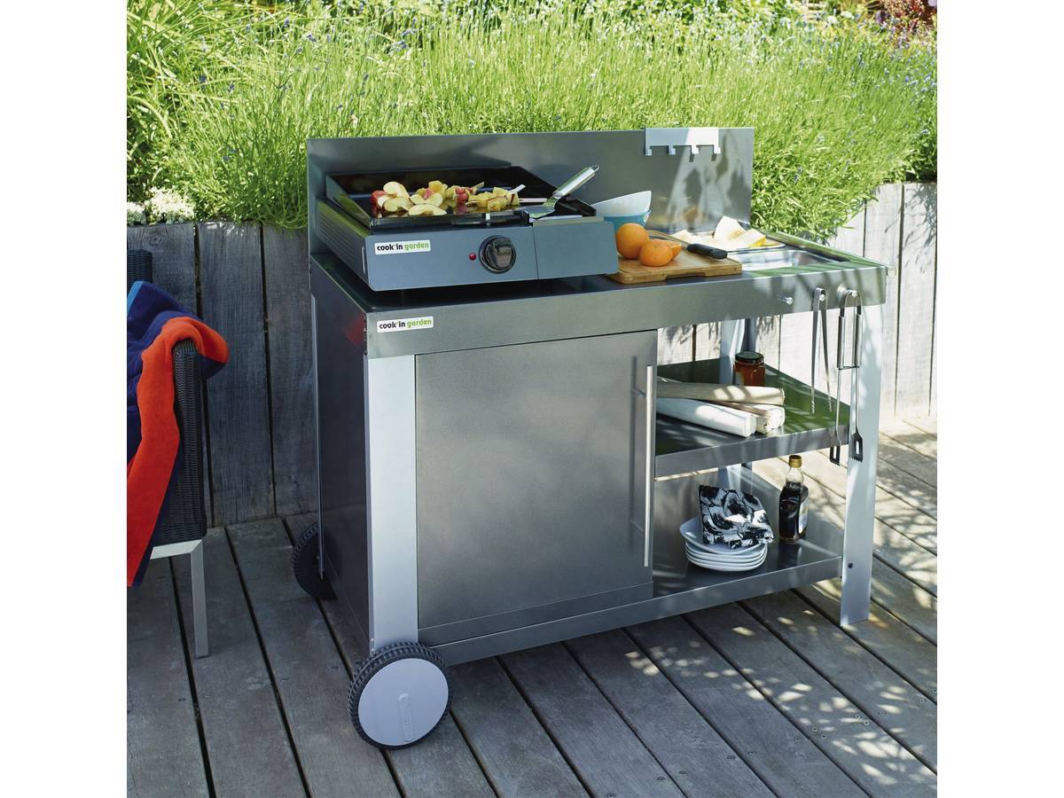 Plancha électrique Avec Capot "finesta 43" - 2500 W - 44 X 56 X 19.5 Cm - Fonte émaillée -cook'in Garden - Image 2
