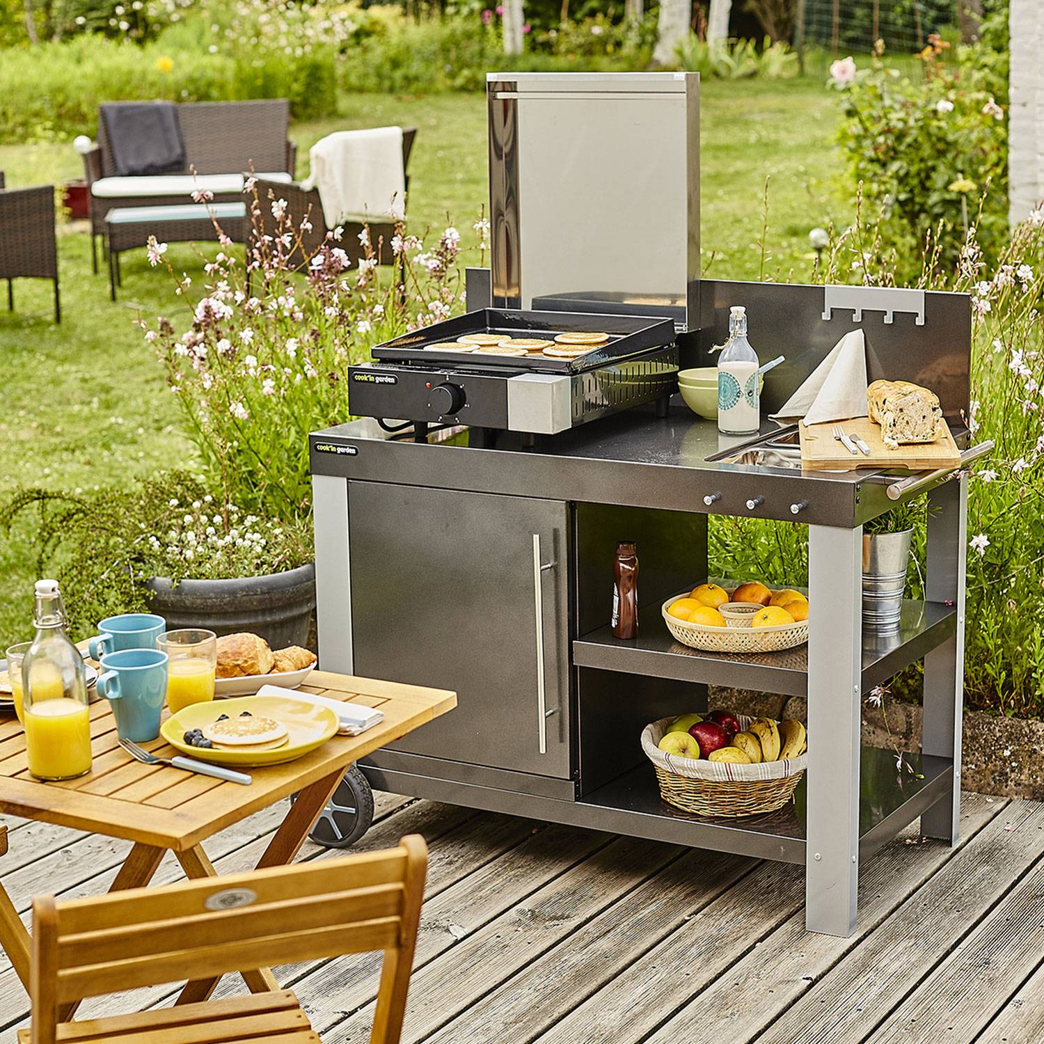 Plancha électrique Avec Capot "finesta 43" - 2500 W - 44 X 56 X 19.5 Cm - Fonte émaillée -cook'in Garden - Image 6