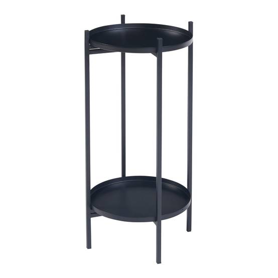 Helloshop26 - Support de plantes à 2 niveaux métal 54 x 25 cm noir - Image 1
