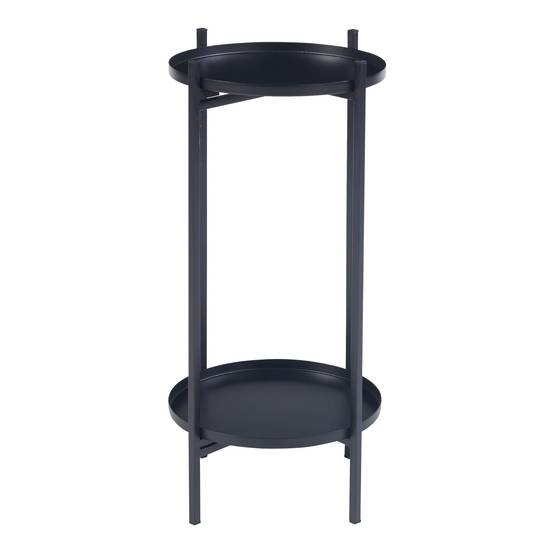 Helloshop26 - Support de plantes à 2 niveaux métal 54 x 25 cm noir - Image 3
