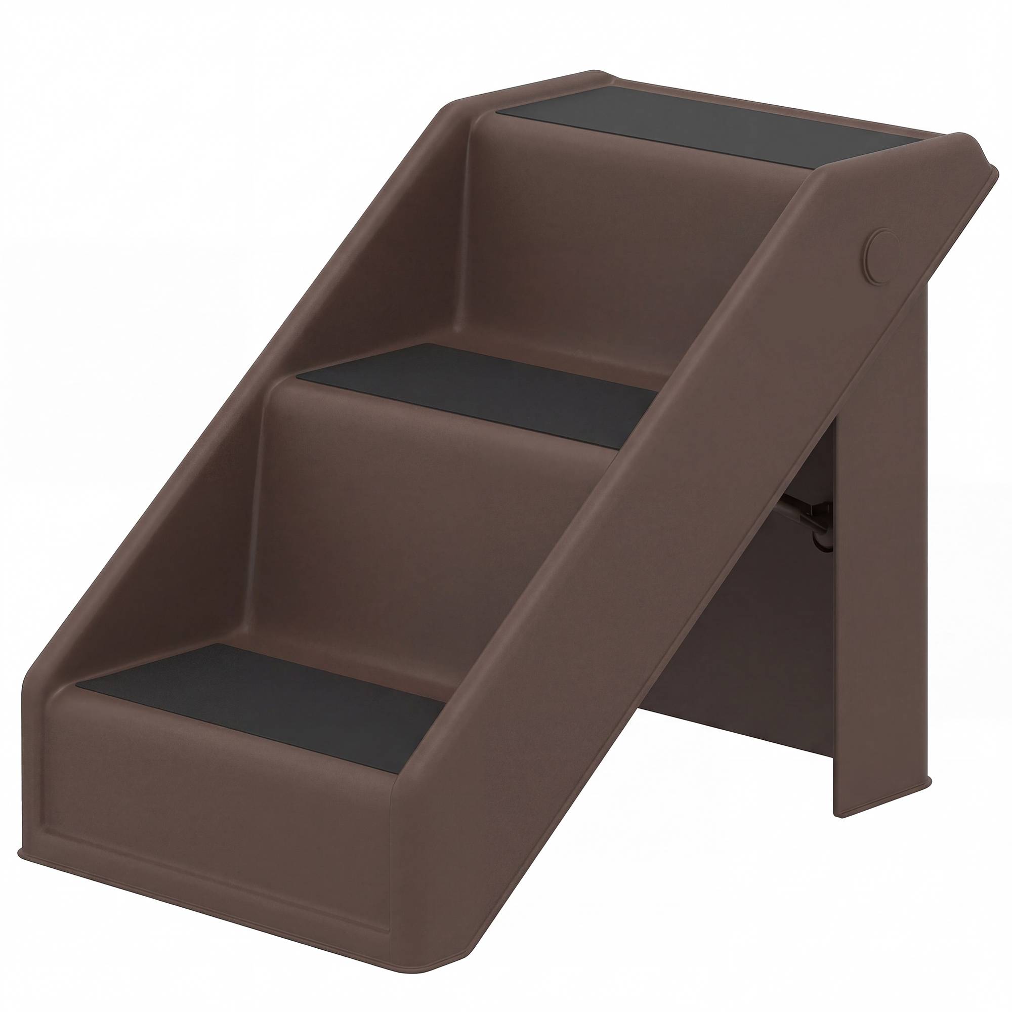 Escalier chien 3 marches 36,5 cm haut, petits chiens, pliable, lit, canapé, voiture, marron - Image 2