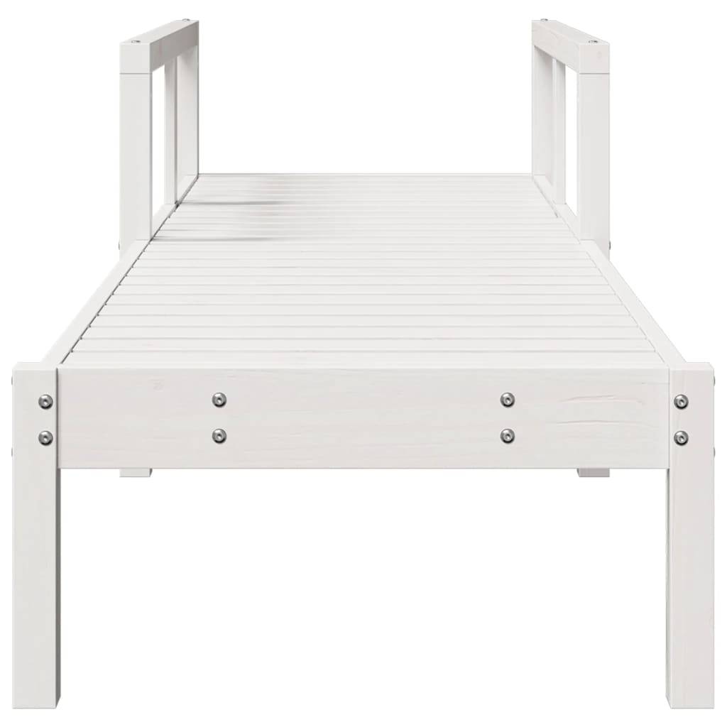 Maison Chic - Chaise longue | Transat | Bain de soleil blanc 199,5x62x55 cm bois massif de pin - Image 4