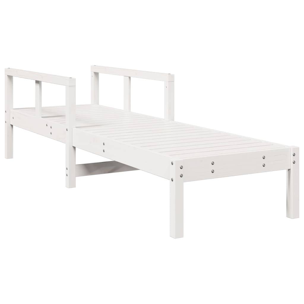 Maison Chic - Chaise longue | Transat | Bain de soleil blanc 199,5x62x55 cm bois massif de pin - Image 1