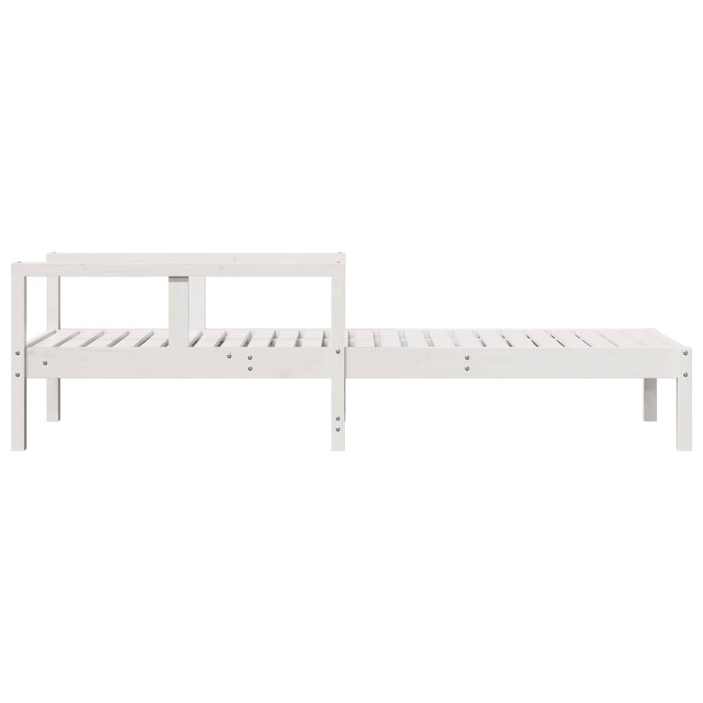 Maison Chic - Chaise longue | Transat | Bain de soleil blanc 199,5x62x55 cm bois massif de pin - Image 5