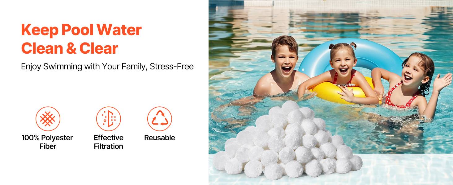 Vevor - VEVOR Boules filtrantes pour piscine 0,7 kg, fibres polyester réutilisables avec sac de lavage, compatibles filtres sable, cartouche et DE. - Image 9
