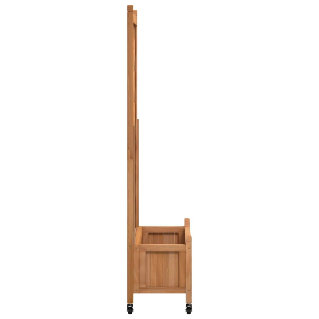 Maison Chic - Jardinière avec treillis - Pot De Fleurs et roues marron bois massif de sapin - Imagen 5