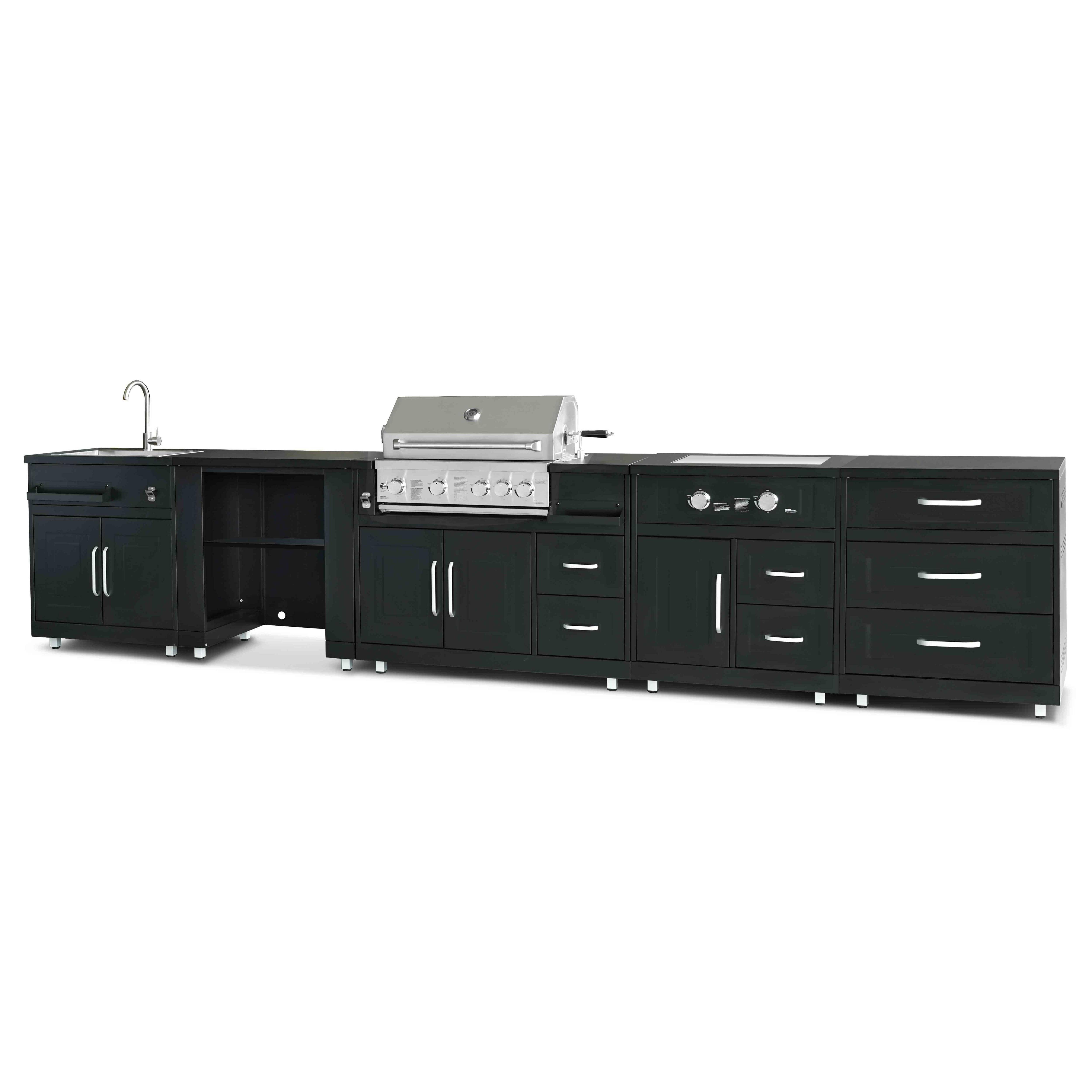 Oviala - Cuisine d'extérieur 5 éléments dont 2 modules de cuisson Memphis - Oviala - Imagen 2