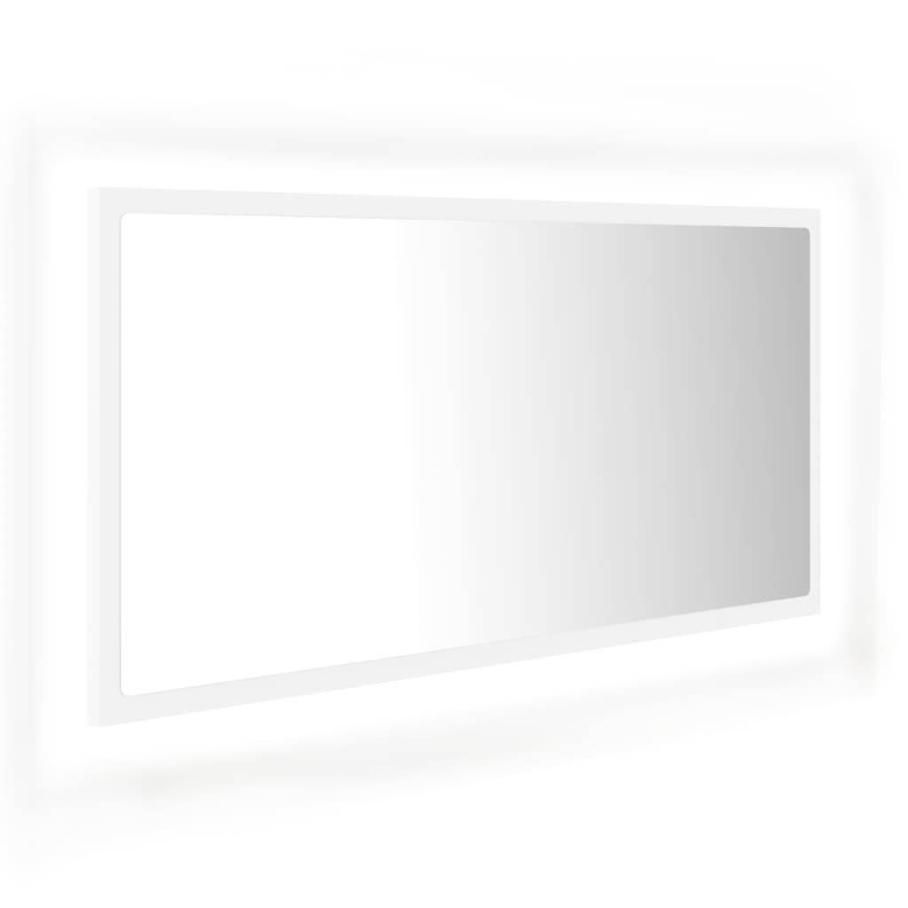Helloshop26 - Miroir à led de salle de bain 90 x 8,5 x 37 cm acrylique blanc - Imagen 3
