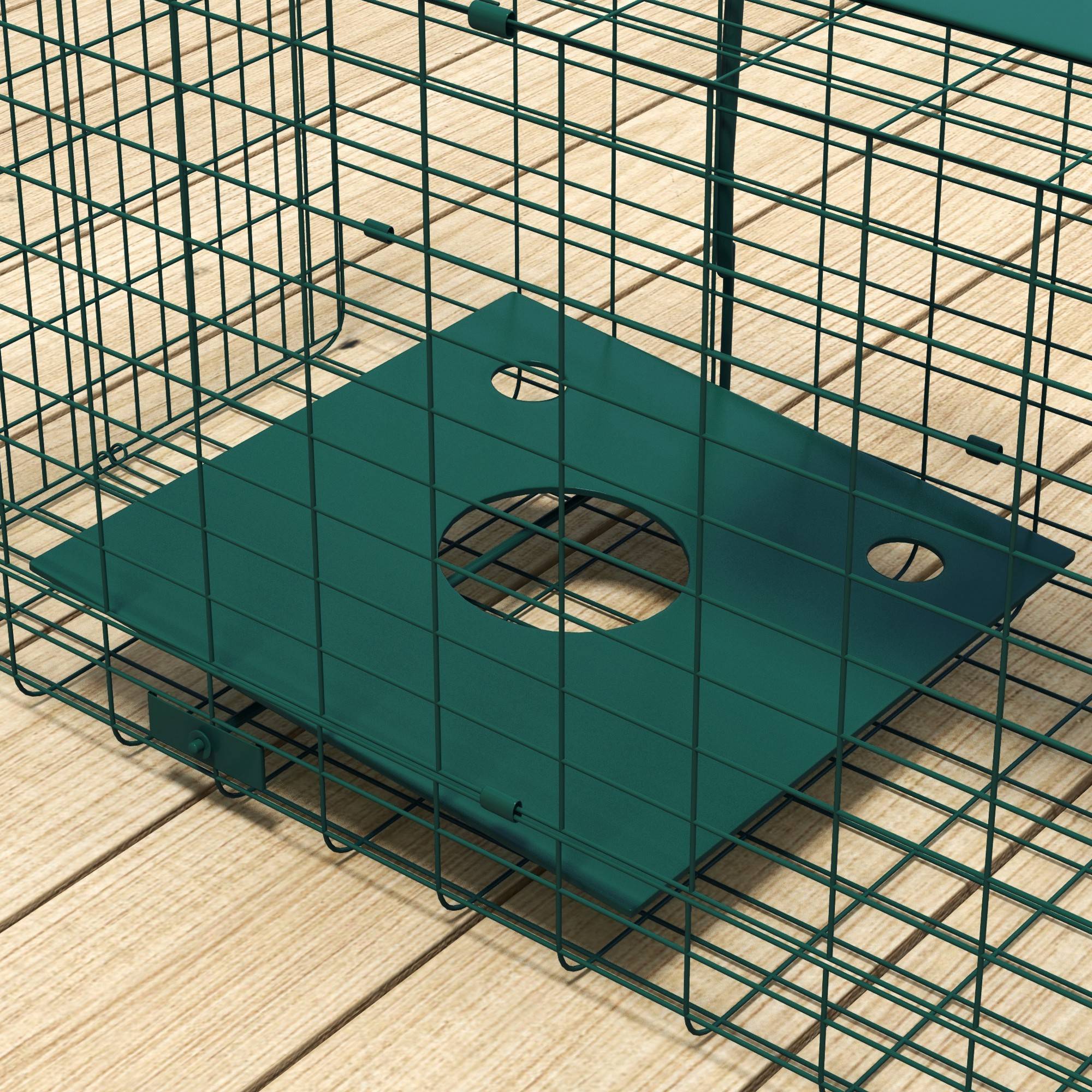 Cage piège pour petits animaux avec une porte et poignée, 80x25x30 cm, vert foncé - Image 10