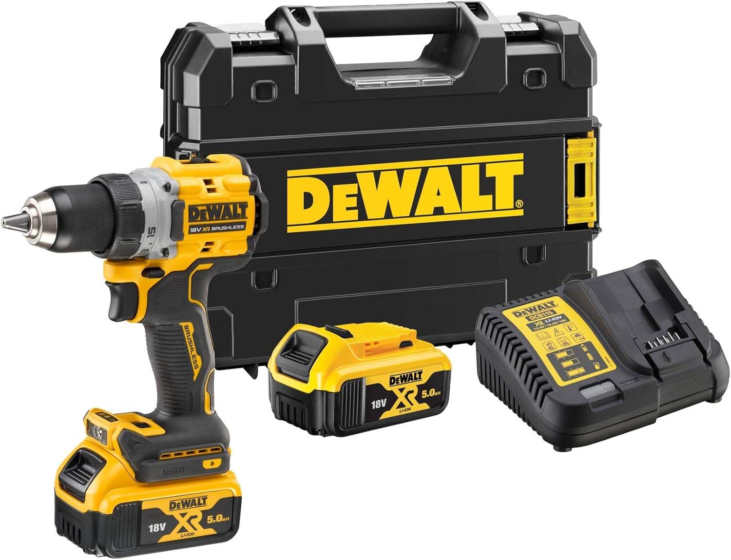 Dewalt - Perceuse-visseuse compacte XR 18V avec 2 Batteries 5 Ah, 1 Chargeur en Coffret TSTAK - DEWALT - DCD800P2T-QW - Imagen 1