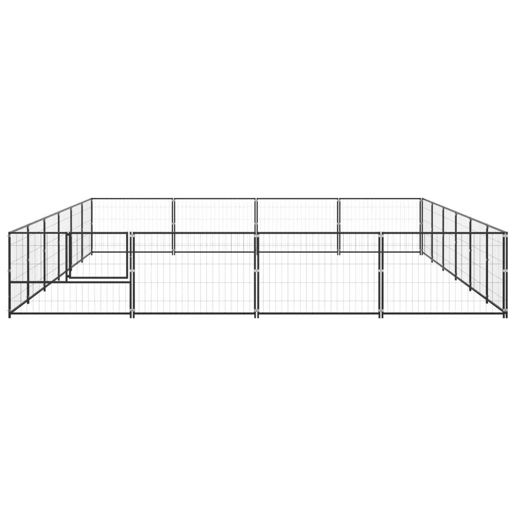 Helloshop26 - Chenil extérieur cage enclos parc animaux chien noir 24 m² acier - Imagen 4