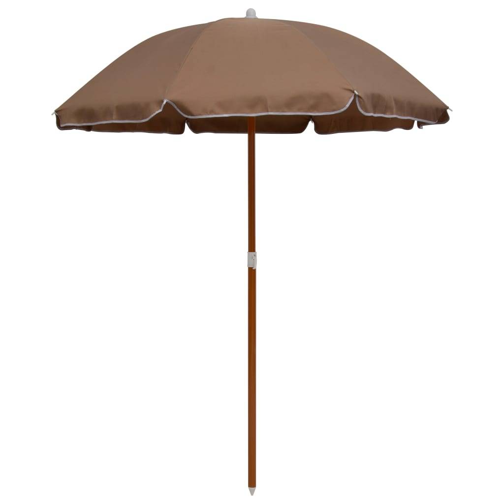 Helloshop26 - Parasol mobilier de jardin avec mât en acier 180 cm taupe - Imagen 1
