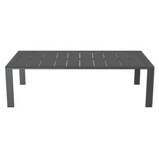 Salon de jardin DINA 5 places aluminium gris foncé et coussins gris clair Beau Rivage - Image 6