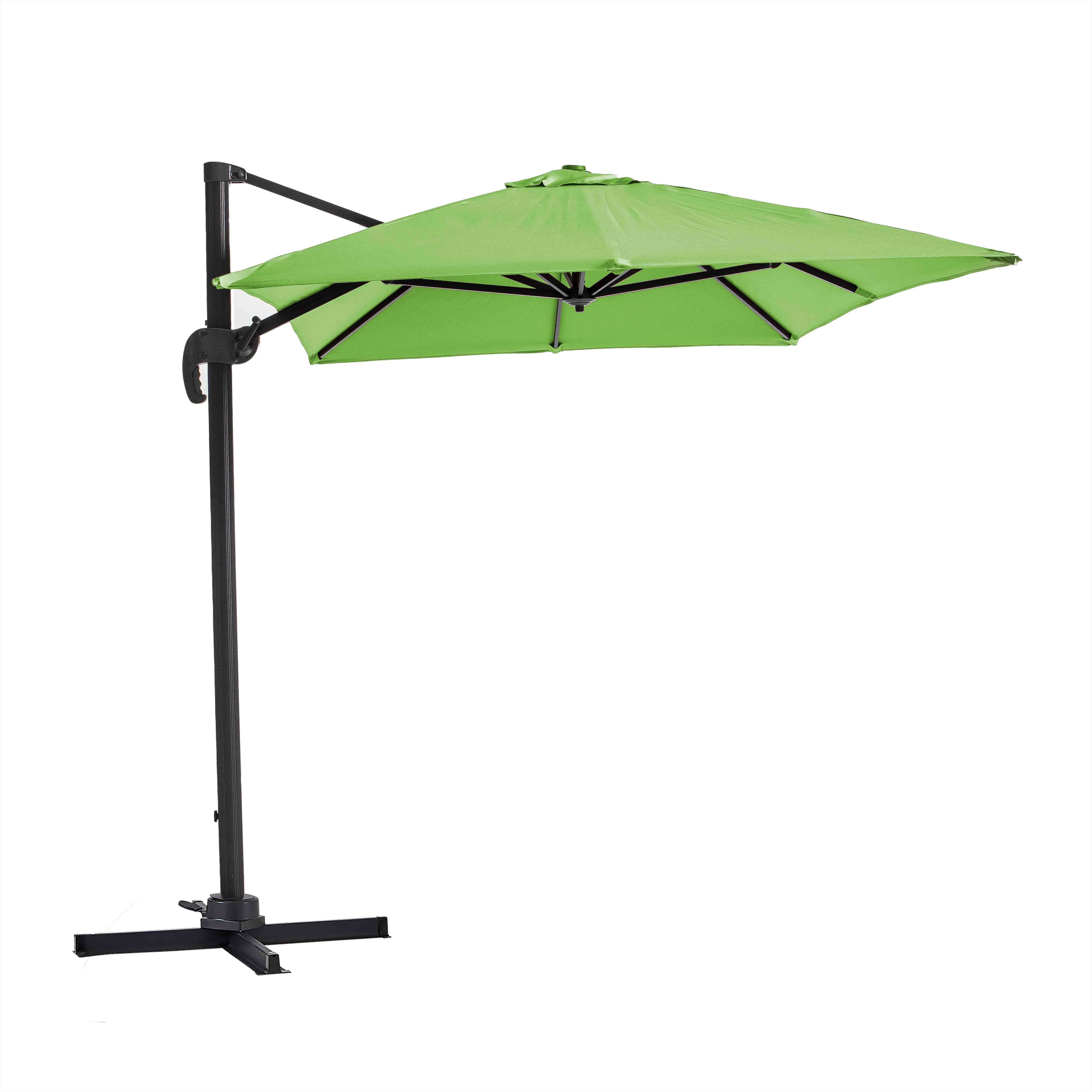 Oviala - Parasol déporté 2x3 m et 4 dalles à remplir aluminium vert Amalya - Oviala - Image 4