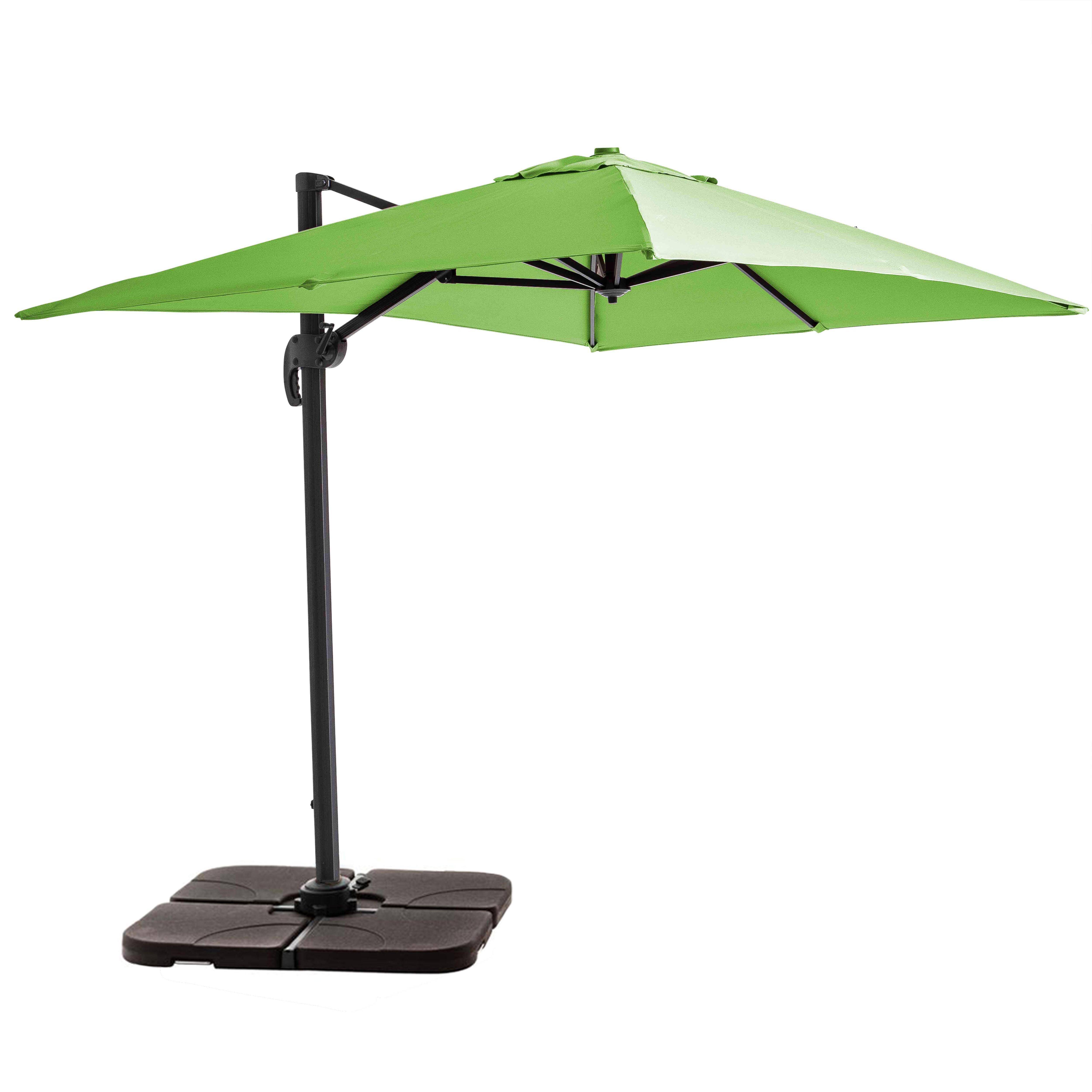 Oviala - Parasol déporté 2x3 m et 4 dalles à remplir aluminium vert Amalya - Oviala - Image 1