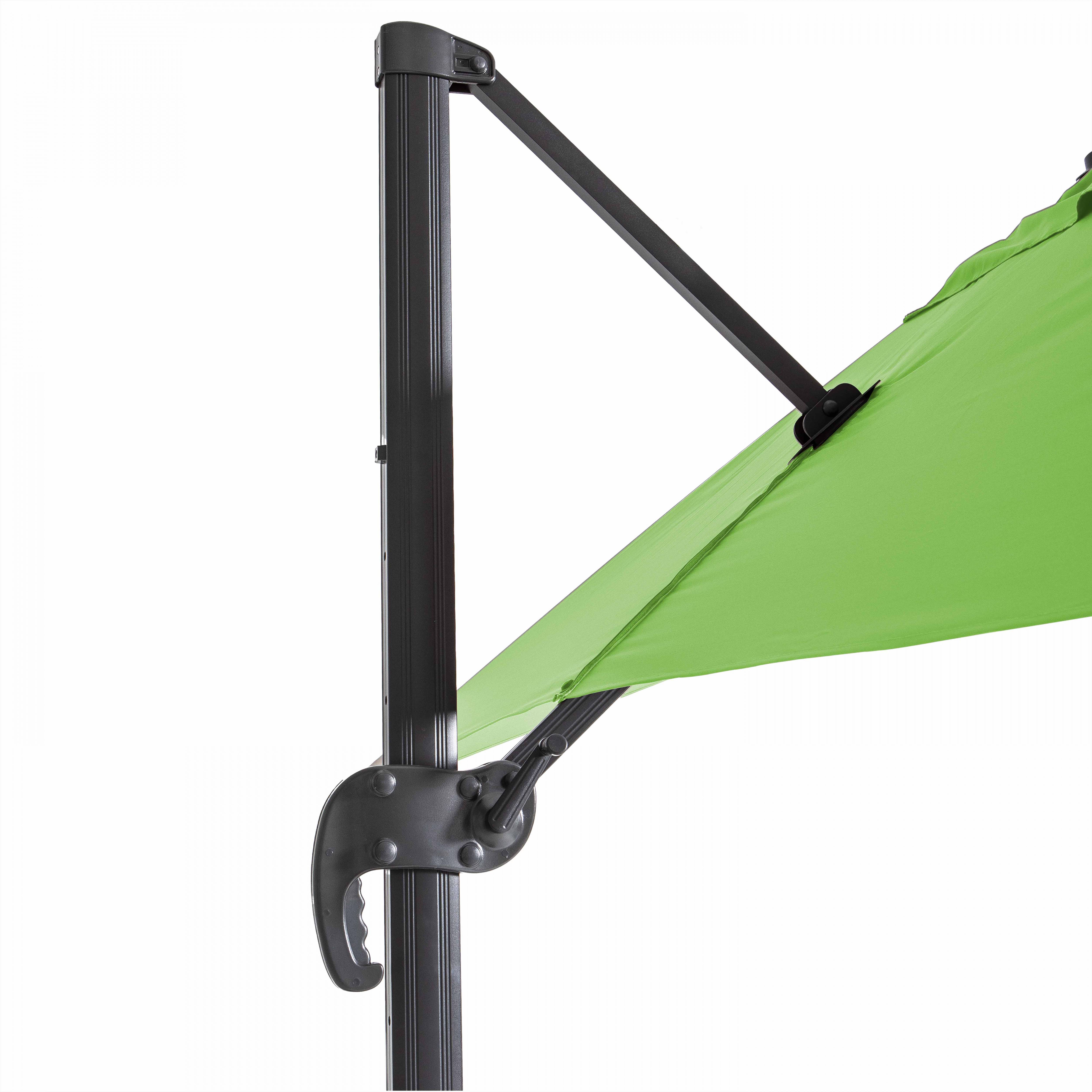 Oviala - Parasol déporté 2x3 m et 4 dalles à remplir aluminium vert Amalya - Oviala - Image 5