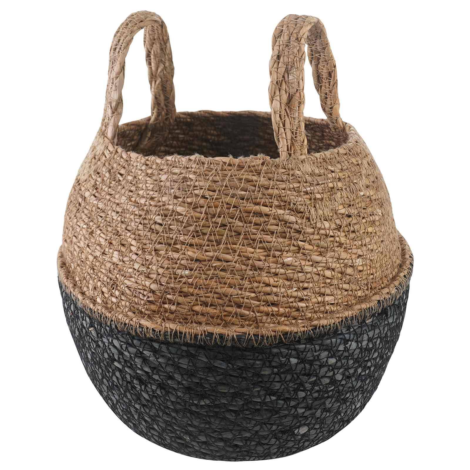 Pot de fleurs herbe de mer noir 22 x 22 x 20 cm - PANGIVO - Image 1
