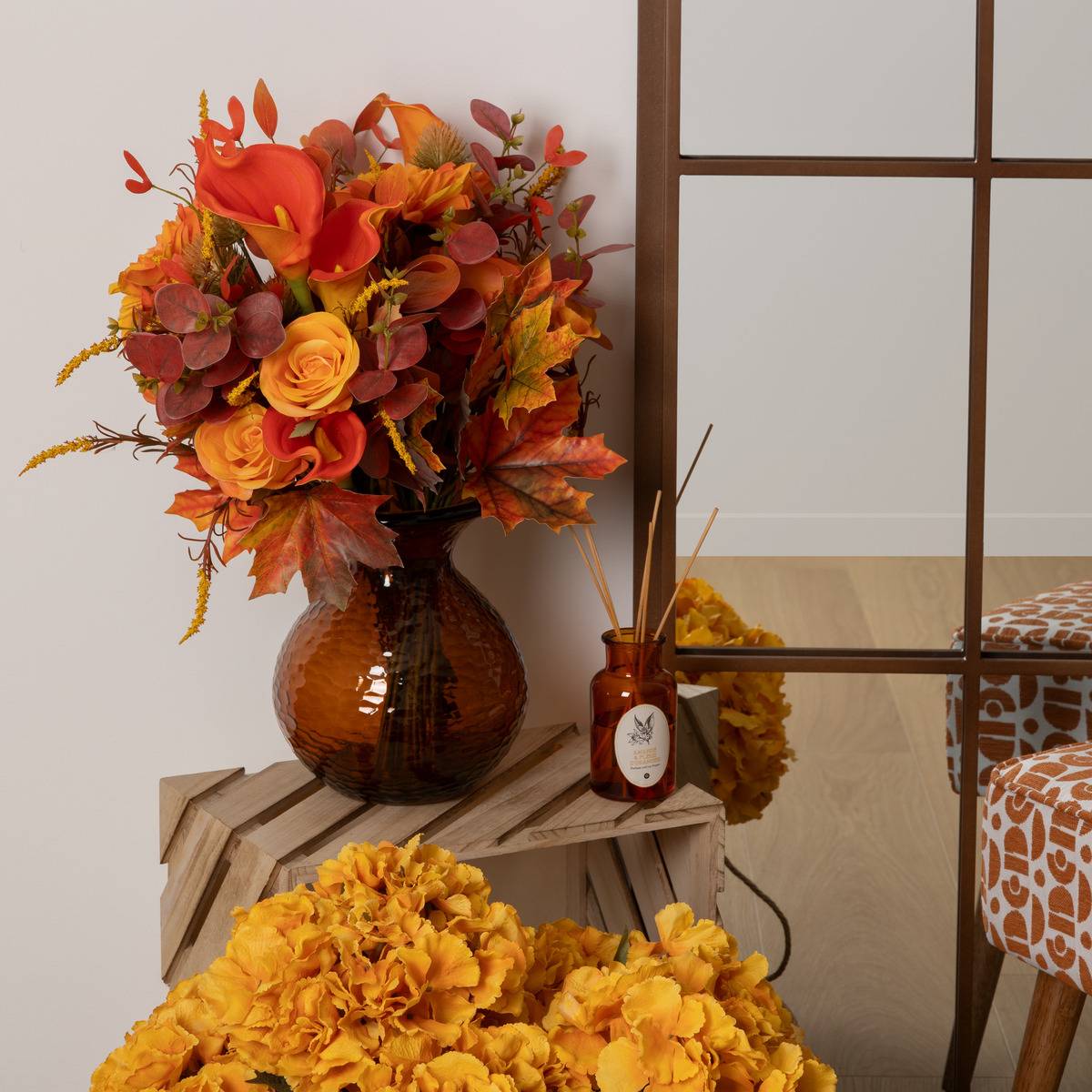 Atmosphera - Bouquet d'automne artificiel James orange H55cm - Atmosphera Créateur d'intérieur - Imagen 1