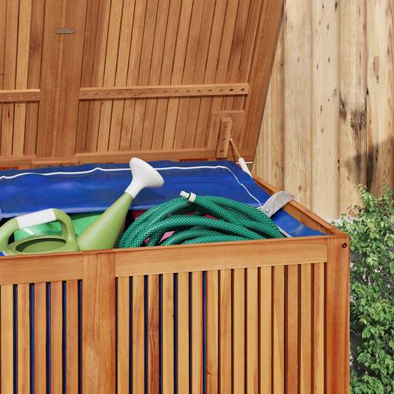 Grand Coffre de Jardin en Bois d'Acacia Massif avec Sac de Protection 150x80x75 cm – ComfortXL Outdoor Living - Image 4