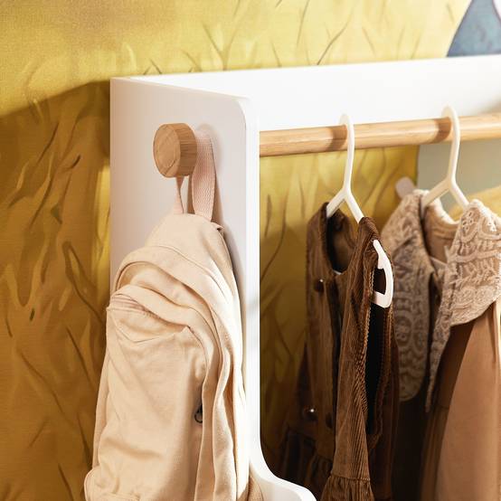 SoBuy Porte-Vêtements Enfant, Penderie et Étagère pour Chambre d'Enfant, Blanc, 60 x 35 x 110 cm, KMB109-W - Image 6
