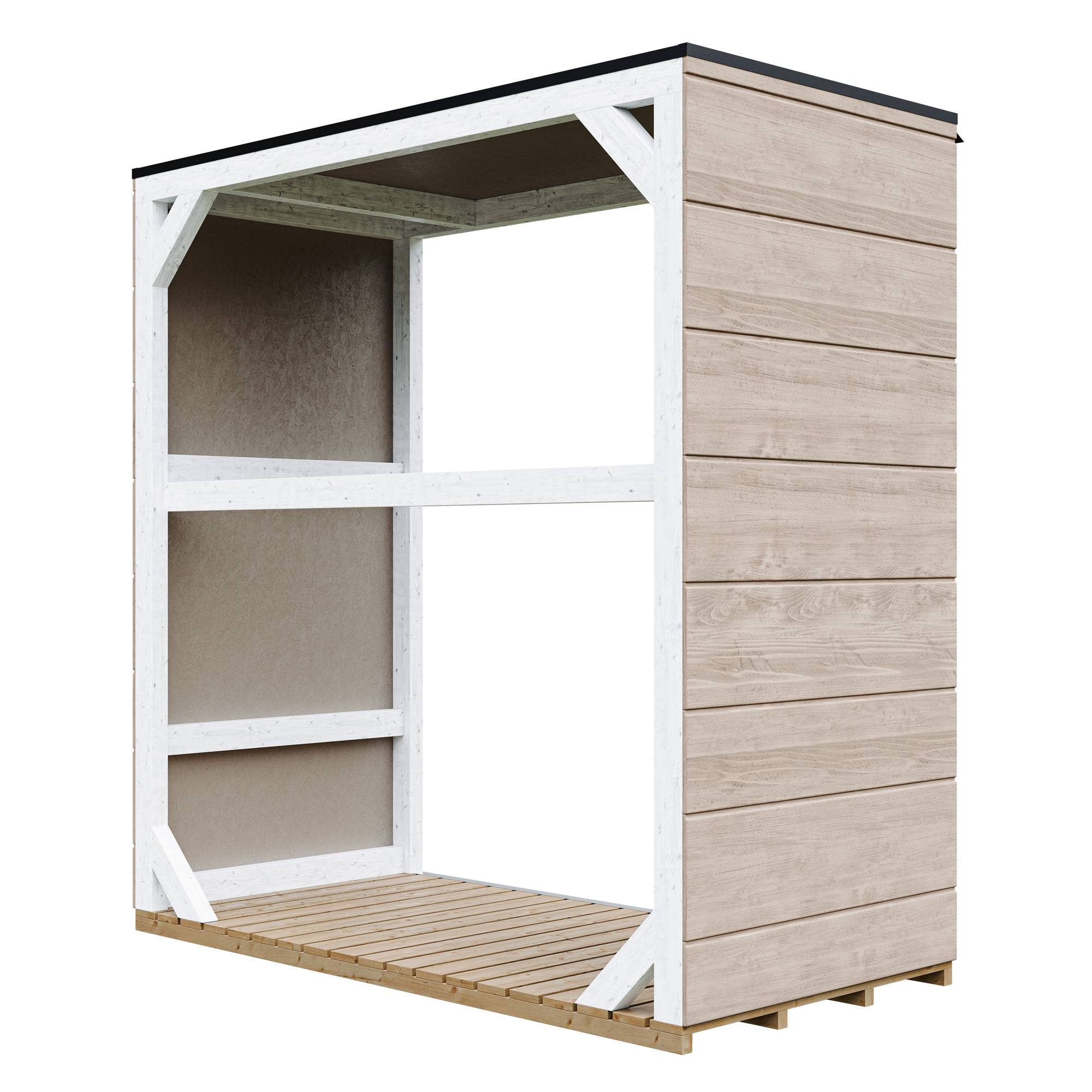 Timbela - Abri à bûches extérieur 1,14 m² / 75x153xH159 cm - Remise extérieure pour bois de chauffage résistante aux intempéries - Timbela M980-1-TERRA BROWN - Image 3
