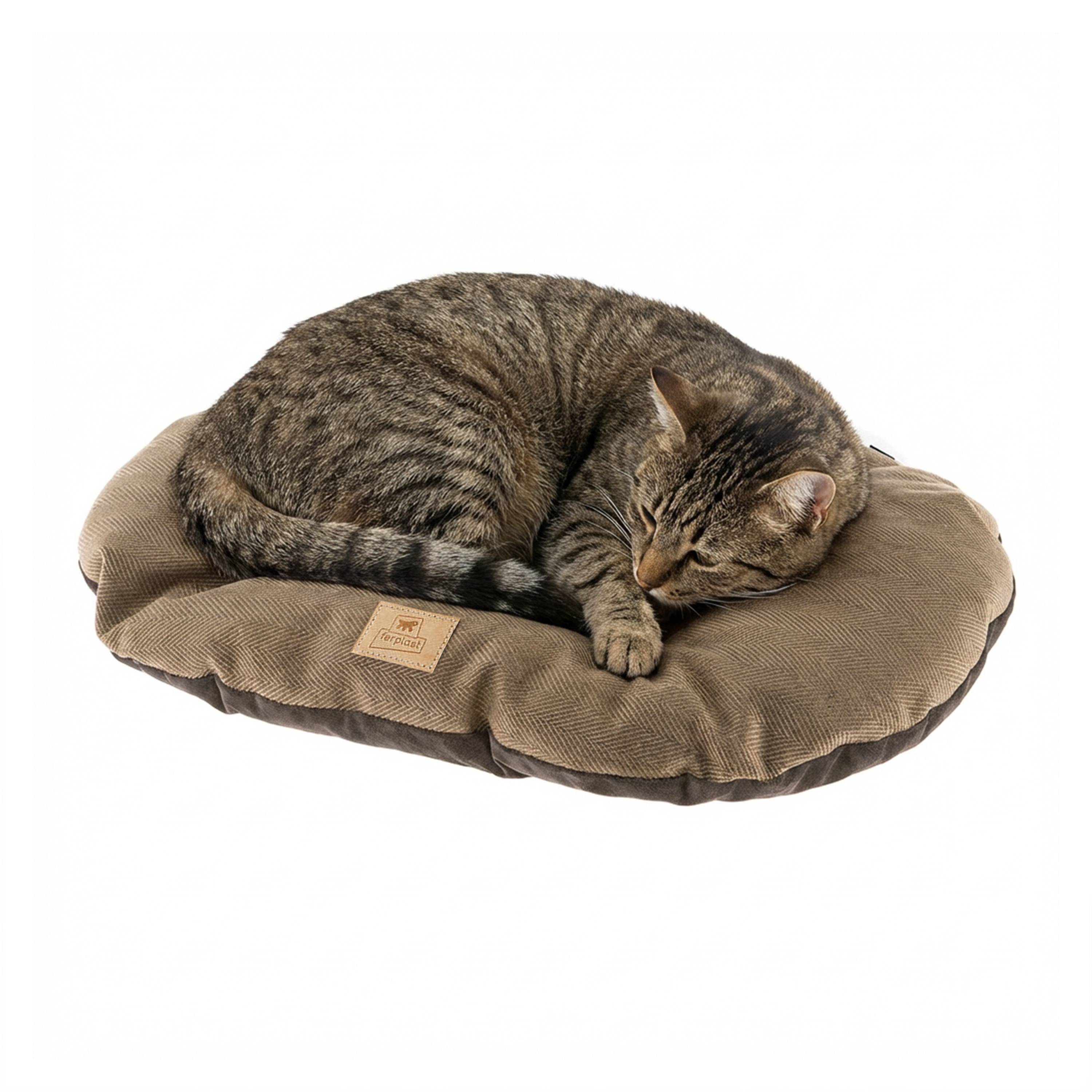 Ferplast - Coussin pour chiens et chats STUART 55/4, double-face, tweed, velours doux, lavable, Marron - Image 6