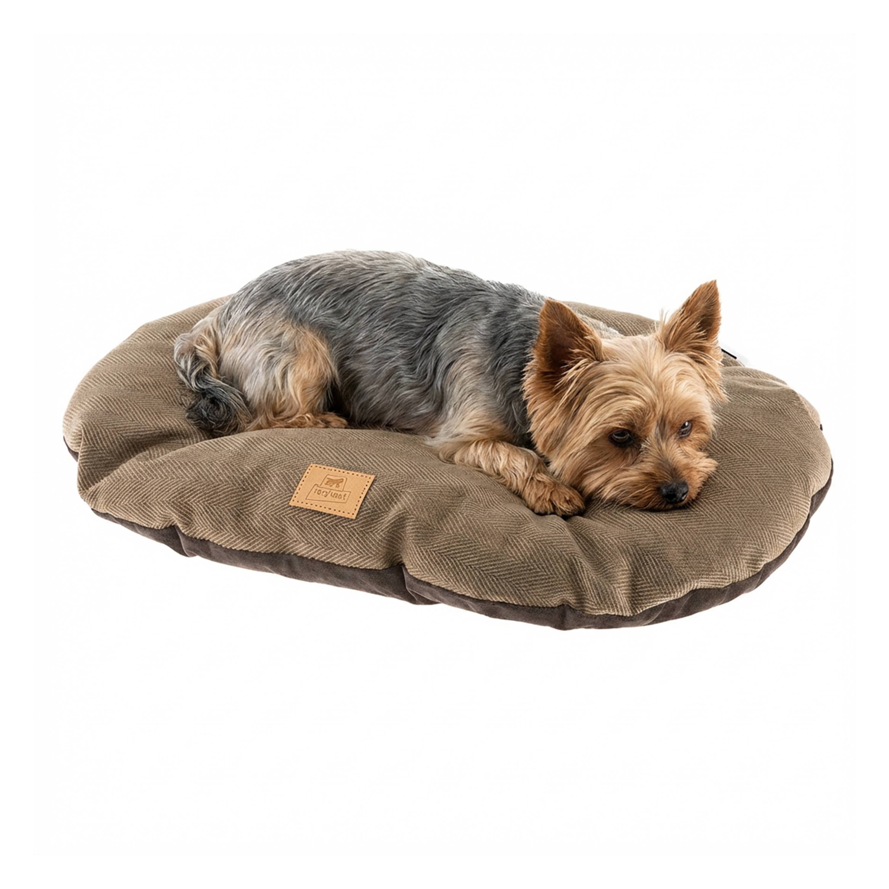 Ferplast - Coussin pour chiens et chats STUART 55/4, double-face, tweed, velours doux, lavable, Marron - Image 7