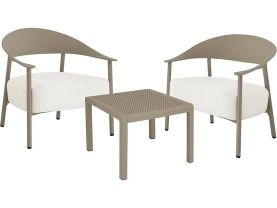 Salon De Jardin En Métal Et Plastique "céora" - 2 Places - Taupe -habitat Et Jardin - Image 1
