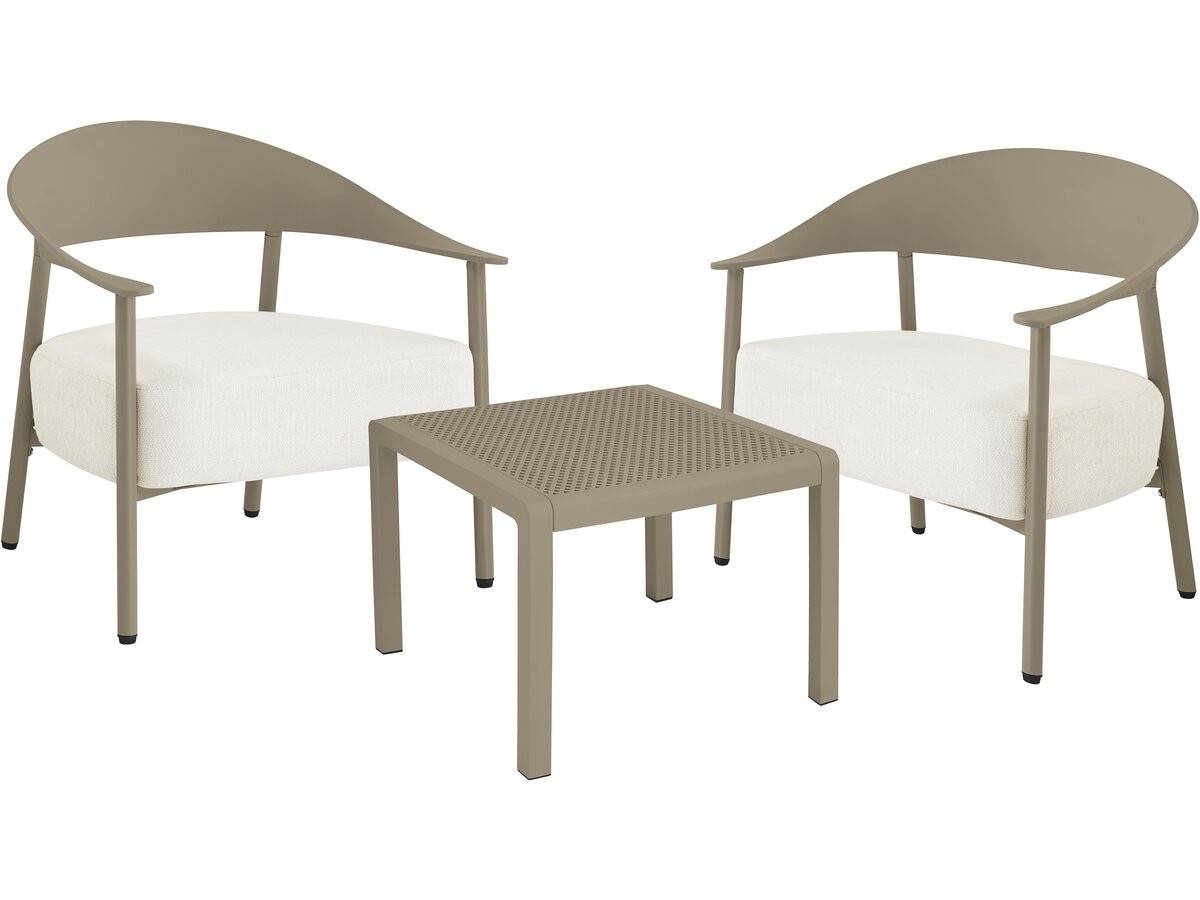 Salon De Jardin En Métal Et Plastique "céora" - 2 Places - Taupe -habitat Et Jardin - Image 1