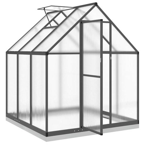 ComfortXL - Serre de Jardin Aluminium Polycarbonate Culture Hivernage 169x169cm Anthracite - ComfortXL Outdoor Living - Image 6