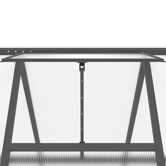 ComfortXL - Serre de Jardin Aluminium Polycarbonate Culture Hivernage 169x169cm Anthracite - ComfortXL Outdoor Living - Image 9