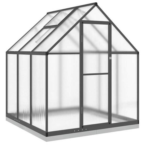 ComfortXL - Serre de Jardin Aluminium Polycarbonate Culture Hivernage 169x169cm Anthracite - ComfortXL Outdoor Living - Image 2