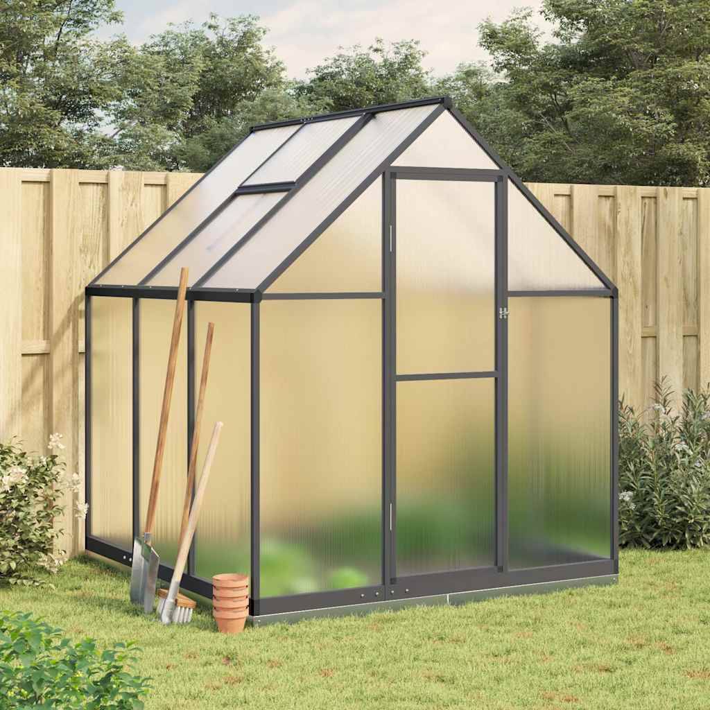 ComfortXL - Serre de Jardin Aluminium Polycarbonate Culture Hivernage 169x169cm Anthracite - ComfortXL Outdoor Living - Image 1