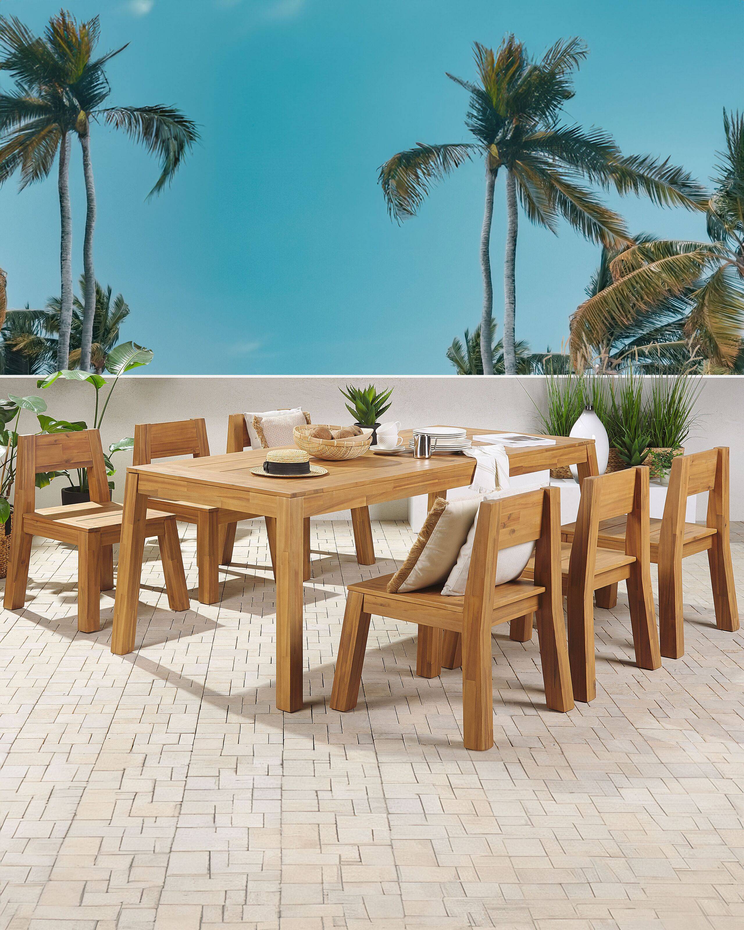 Beliani - Chaise de jardin Acacia Marron LIVORNO - Beliani - Imagen 1