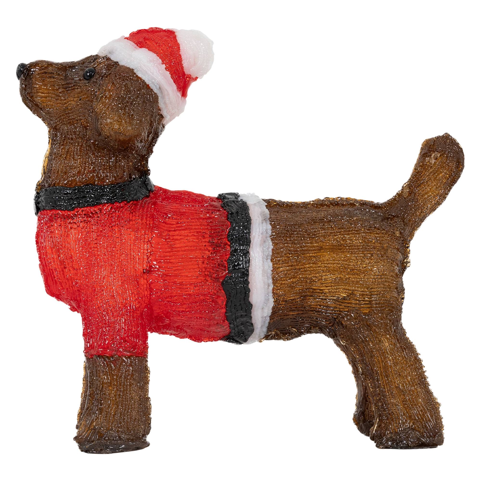 Ecd-Germany - LED Teckel chien de Noël décoration intérieur/extérieur lumières de jardin 37 cm - Imagen 4