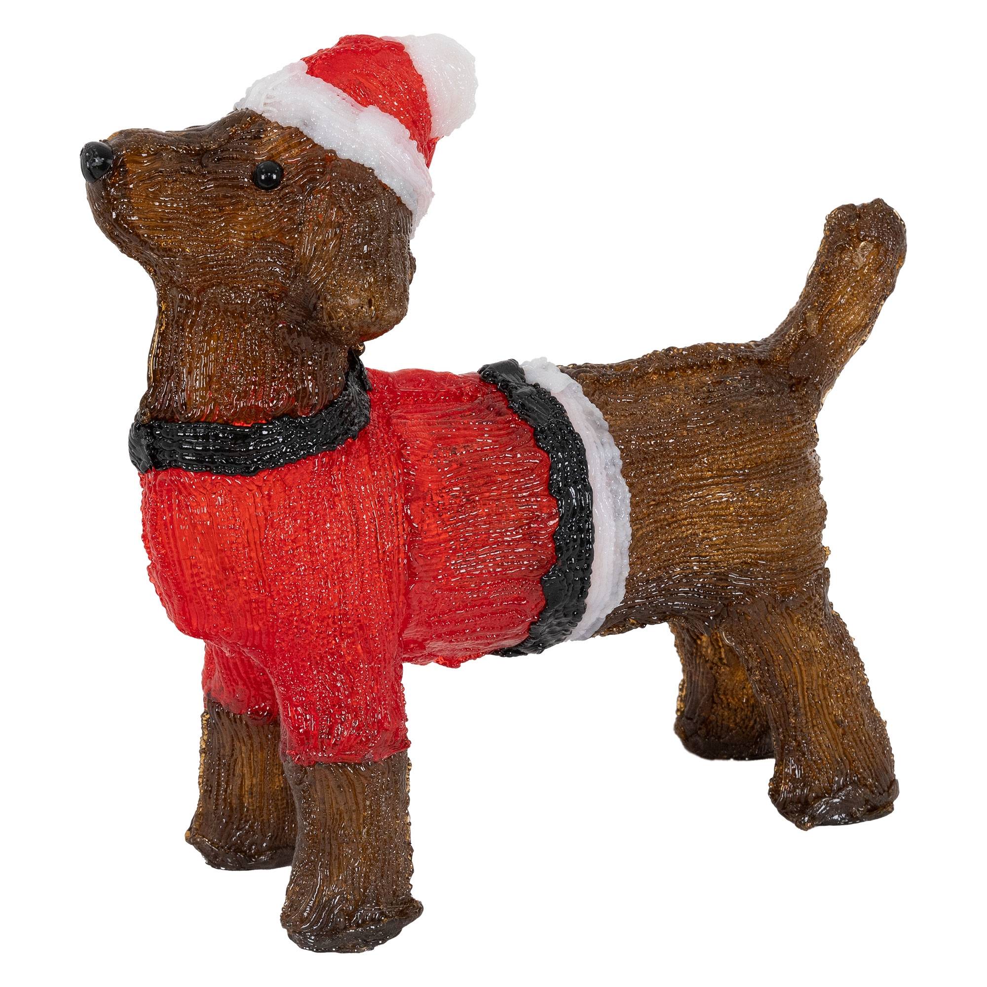 Ecd-Germany - LED Teckel chien de Noël décoration intérieur/extérieur lumières de jardin 37 cm - Imagen 1