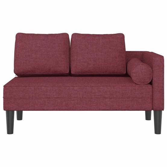 Chaise longue | Transat | Bain de soleil avec coussins rouge bordeaux tissu - Image 3