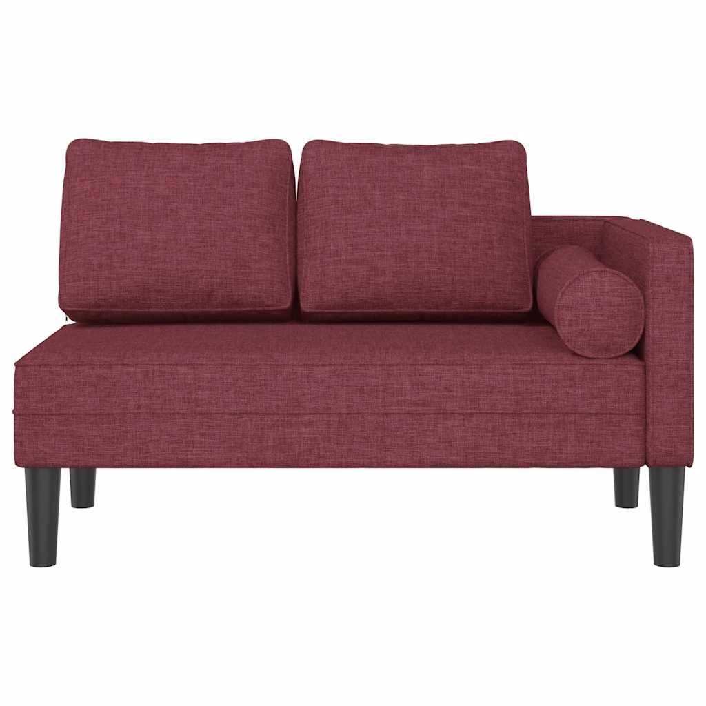 Chaise longue | Transat | Bain de soleil avec coussins rouge bordeaux tissu - Image 3