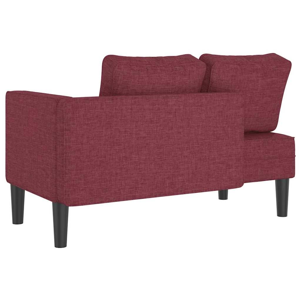 Chaise longue | Transat | Bain de soleil avec coussins rouge bordeaux tissu - Image 5