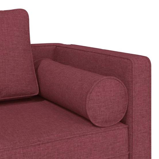 Chaise longue | Transat | Bain de soleil avec coussins rouge bordeaux tissu - Image 6