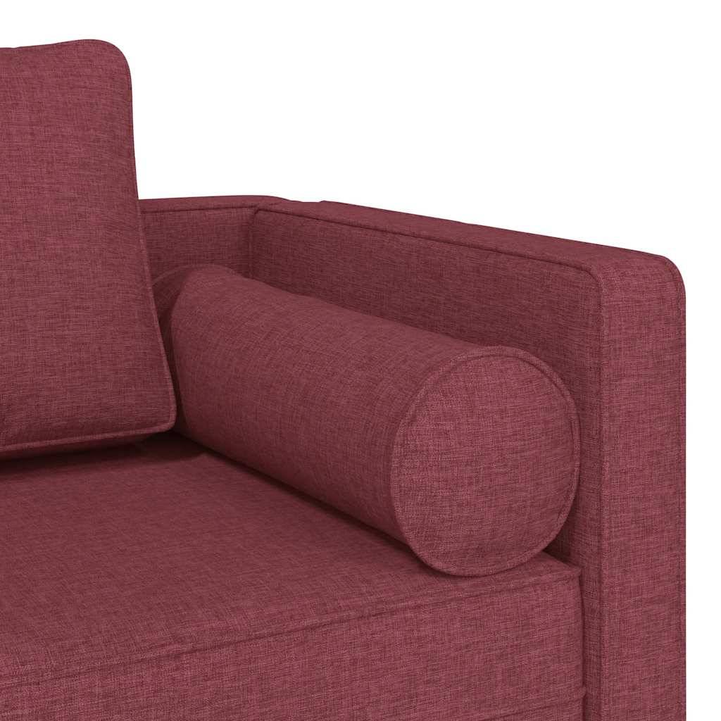 Chaise longue | Transat | Bain de soleil avec coussins rouge bordeaux tissu - Image 6