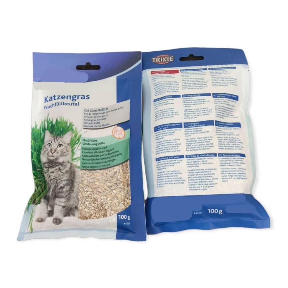 Un lot de deux sachets d'herbe à chat, orges 100gx2 - Imagen 2