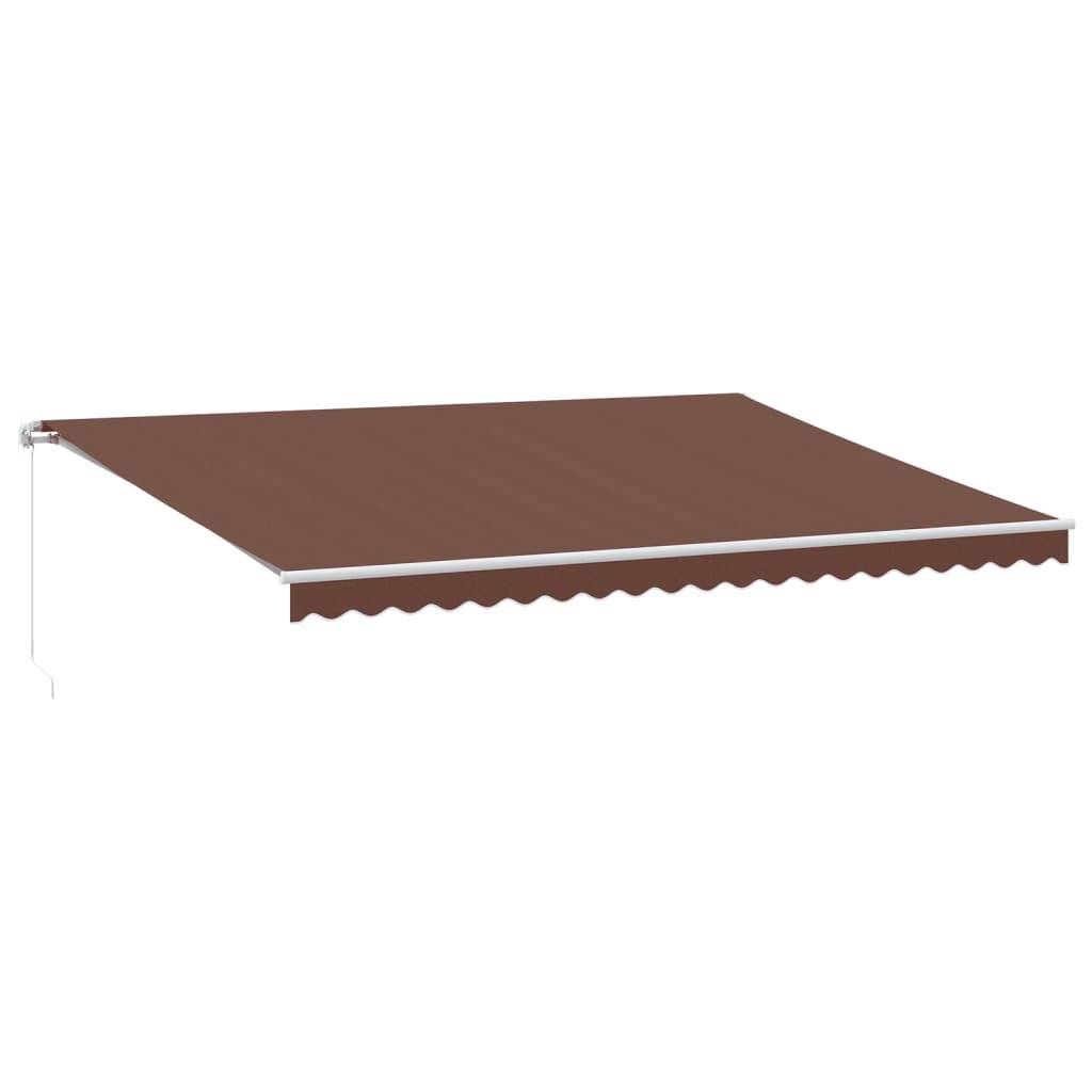 Store Banne Manuel Aluminium pour Terrasse Éclairage LED 500x350cm Marron - ComfortXL Outdoor Living - Image 2