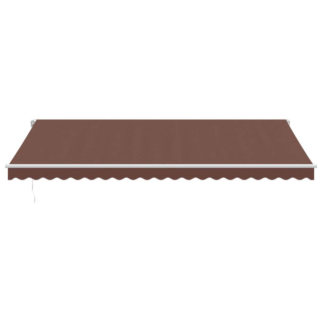 Store Banne Manuel Aluminium pour Terrasse Éclairage LED 500x350cm Marron - ComfortXL Outdoor Living - Image 4